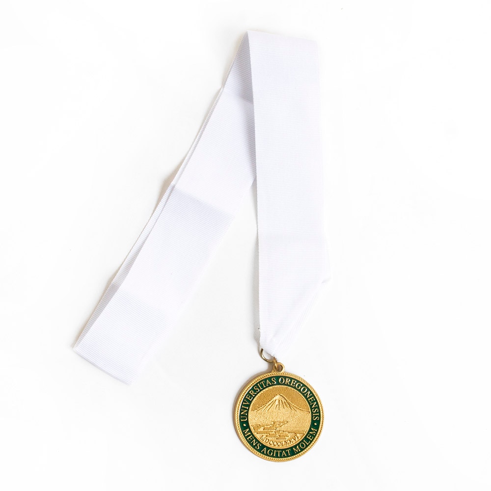 Oregon Seal, Honor Medallion, Metal, Grad, Latin Honors, Medallion, 116869, White